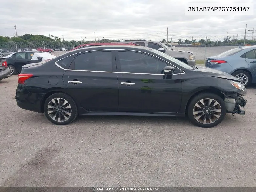 2016 Nissan Sentra Sr VIN: 3N1AB7AP2GY254167 Lot: 40901551