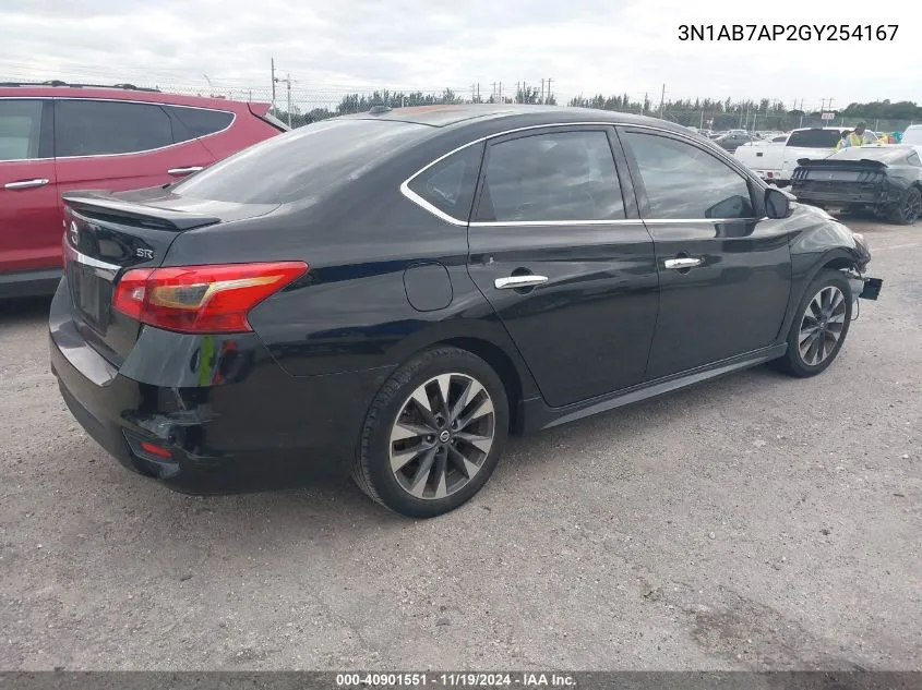 2016 Nissan Sentra Sr VIN: 3N1AB7AP2GY254167 Lot: 40901551