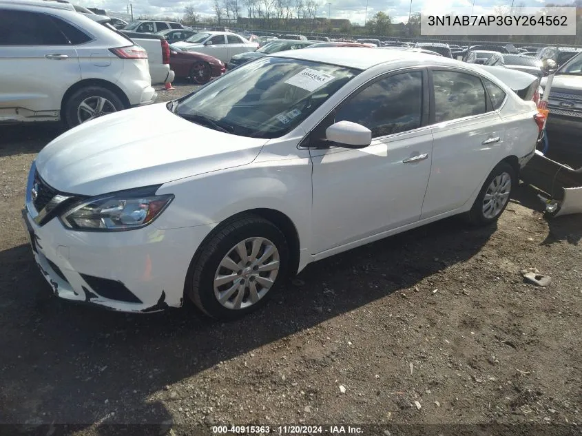 2016 Nissan Sentra S VIN: 3N1AB7AP3GY264562 Lot: 40915363