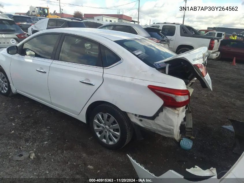 2016 Nissan Sentra S VIN: 3N1AB7AP3GY264562 Lot: 40915363