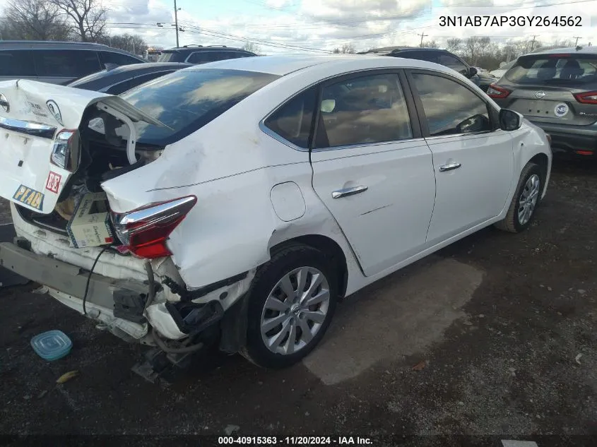 2016 Nissan Sentra S VIN: 3N1AB7AP3GY264562 Lot: 40915363