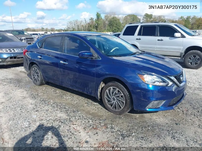 2016 Nissan Sentra Sv VIN: 3N1AB7AP2GY300175 Lot: 40920330