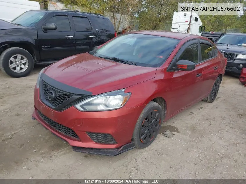 2017 Nissan Sentra VIN: 3N1AB7AP2HL676602 Lot: 12121815