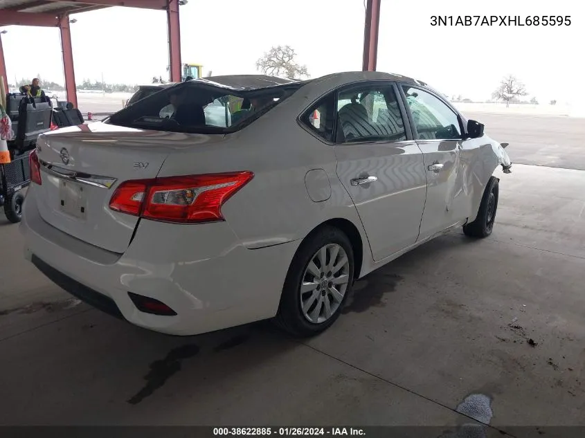 2017 Nissan Sentra Sv VIN: 3N1AB7APXHL685595 Lot: 38622885