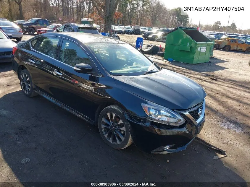 2017 Nissan Sentra Sr VIN: 3N1AB7AP2HY407504 Lot: 38903906