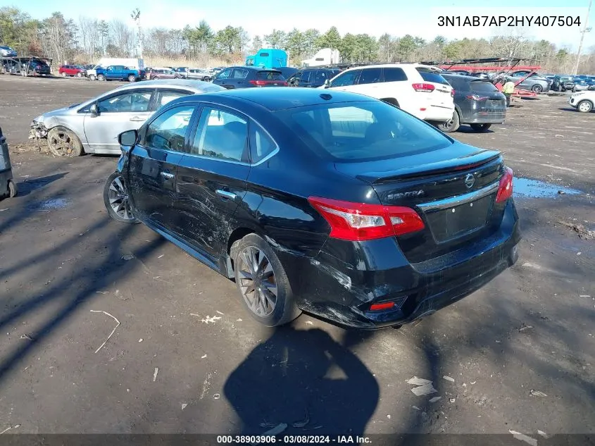 2017 Nissan Sentra Sr VIN: 3N1AB7AP2HY407504 Lot: 38903906