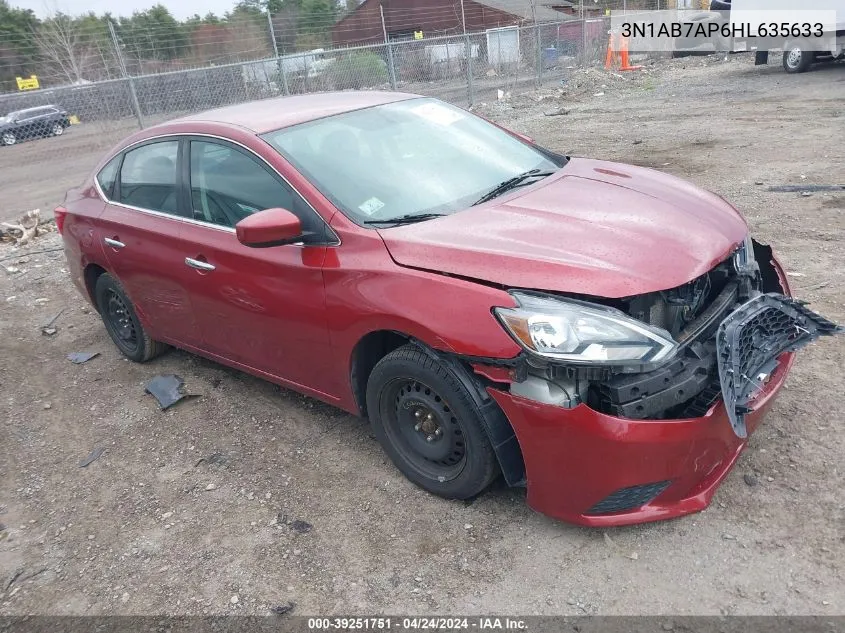 2017 Nissan Sentra S/Sl/Sr/Sv VIN: 3N1AB7AP6HL635633 Lot: 39251751