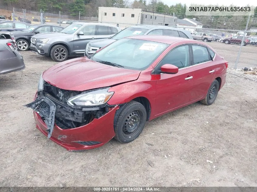 2017 Nissan Sentra S/Sl/Sr/Sv VIN: 3N1AB7AP6HL635633 Lot: 39251751