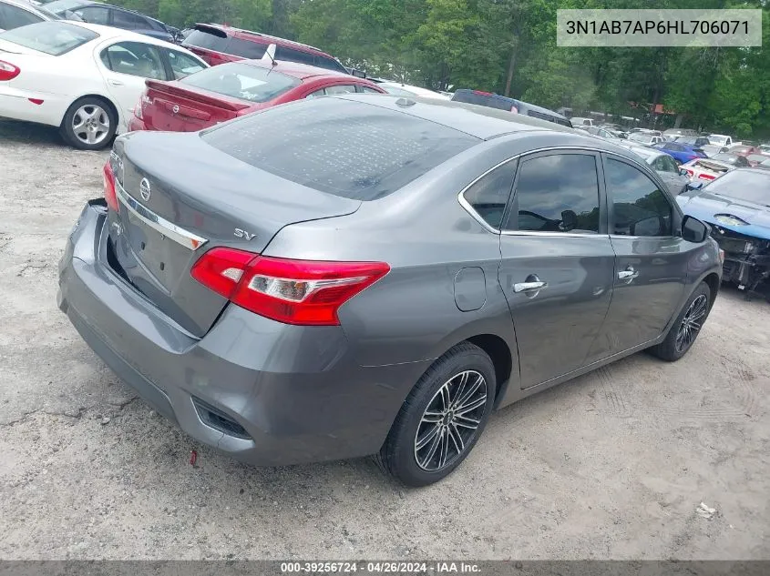 2017 Nissan Sentra Sv VIN: 3N1AB7AP6HL706071 Lot: 39256724