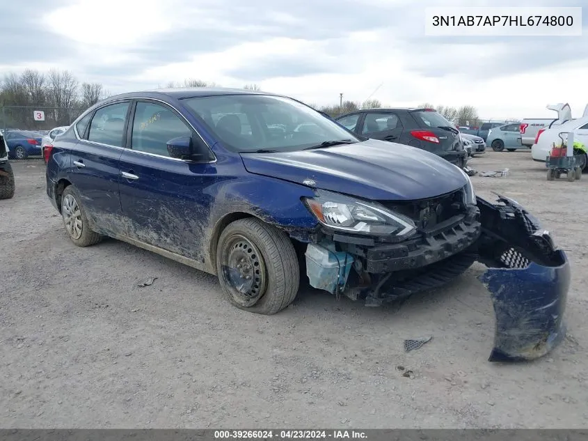 2017 Nissan Sentra Sv VIN: 3N1AB7AP7HL674800 Lot: 39266024