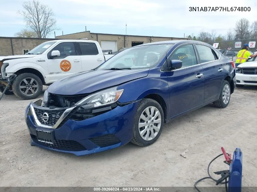 2017 Nissan Sentra Sv VIN: 3N1AB7AP7HL674800 Lot: 39266024