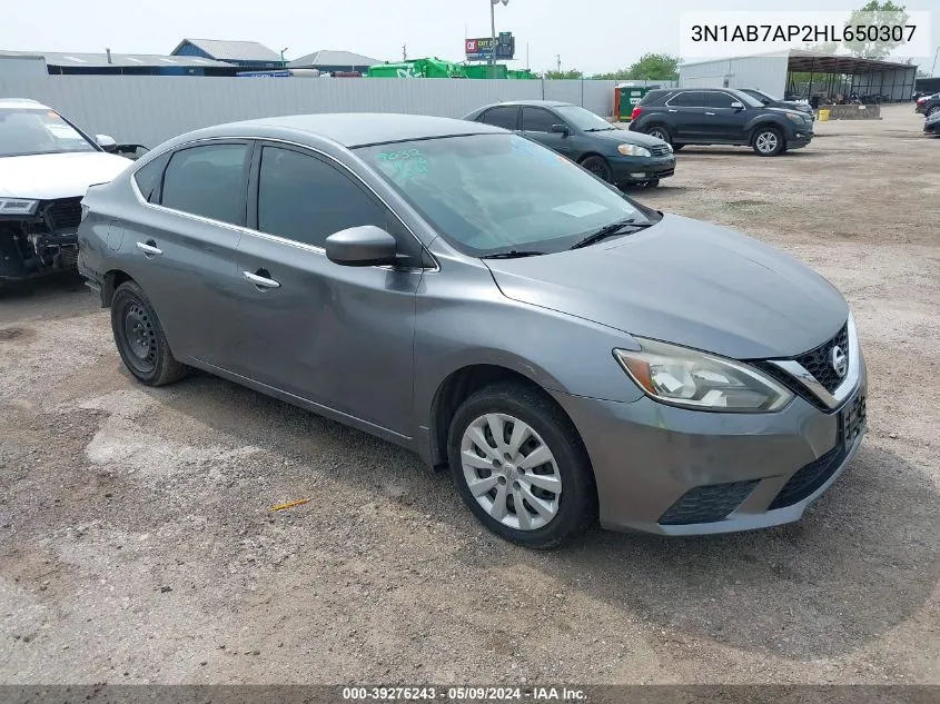 2017 Nissan Sentra Sv VIN: 3N1AB7AP2HL650307 Lot: 39276243