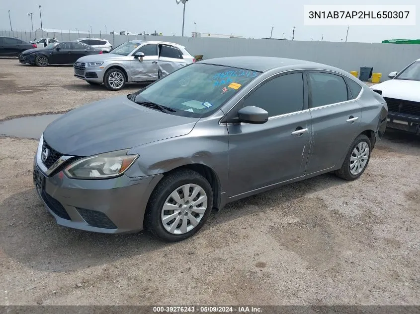 3N1AB7AP2HL650307 2017 Nissan Sentra Sv