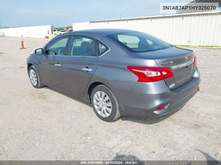 2017 Nissan Sentra S VIN: 3N1AB7AP1HY325070 Lot: 39304999