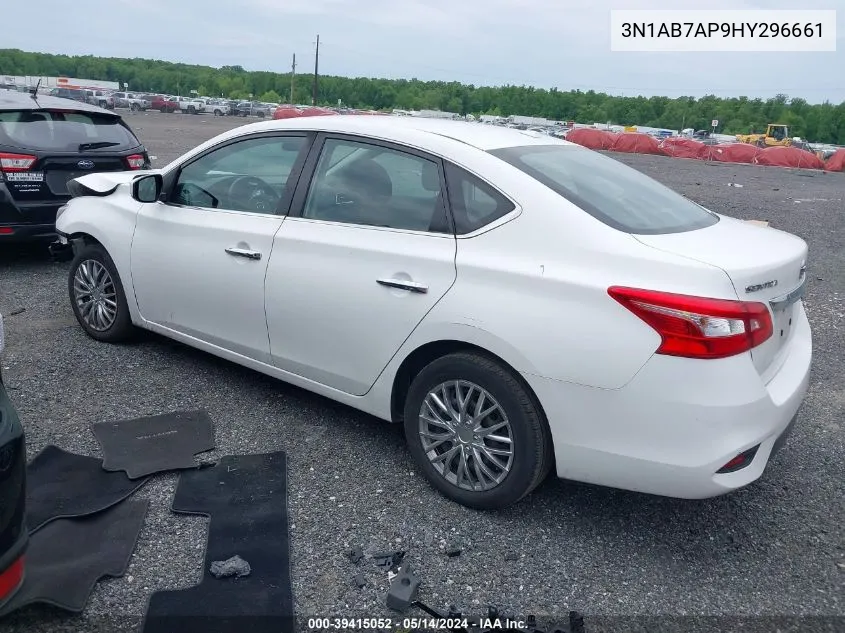 3N1AB7AP9HY296661 2017 Nissan Sentra Sv