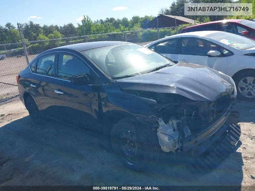 3N1AB7AP3HL716749 2017 Nissan Sentra Sv