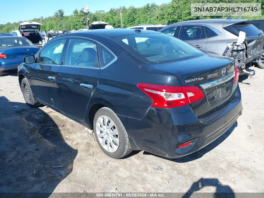 2017 Nissan Sentra Sv VIN: 3N1AB7AP3HL716749 Lot: 39519791