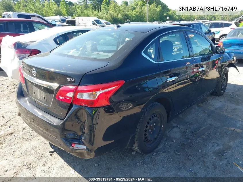 2017 Nissan Sentra Sv VIN: 3N1AB7AP3HL716749 Lot: 39519791