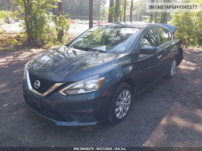 3N1AB7AP6HY345377 2017 Nissan Sentra Sv