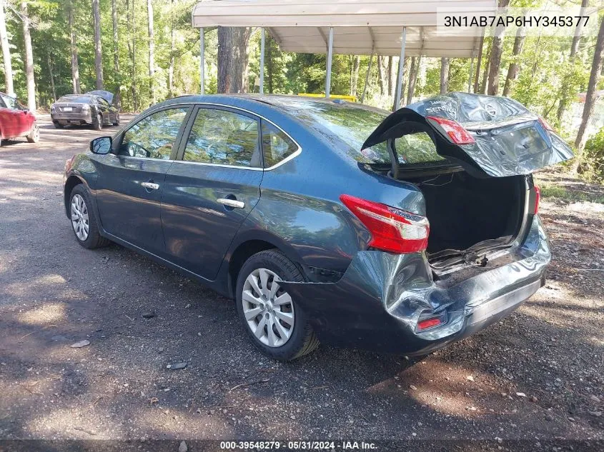 2017 Nissan Sentra Sv VIN: 3N1AB7AP6HY345377 Lot: 39548279