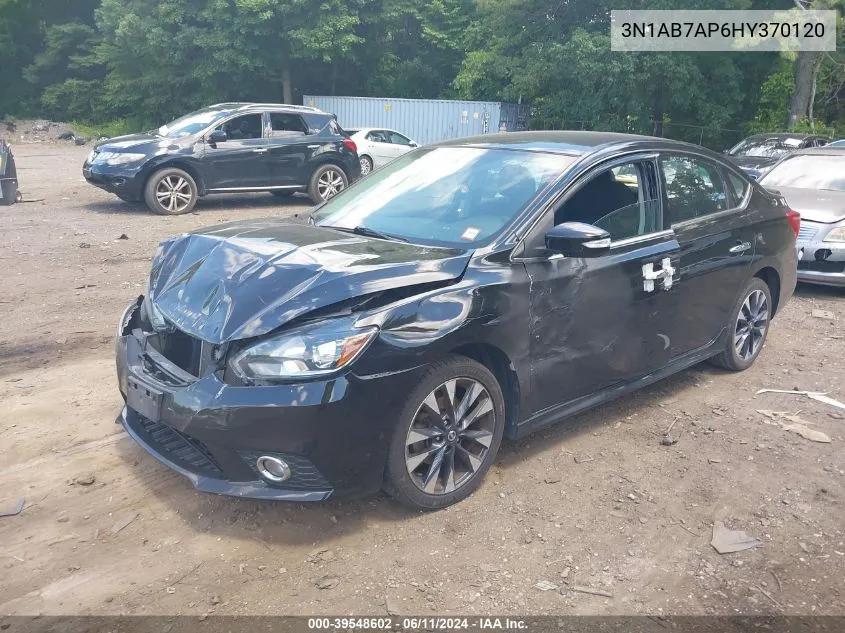 2017 Nissan Sentra Sr VIN: 3N1AB7AP6HY370120 Lot: 39548602