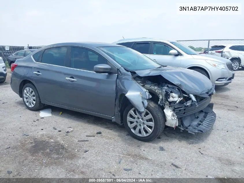 2017 Nissan Sentra S VIN: 3N1AB7AP7HY405702 Lot: 39557501