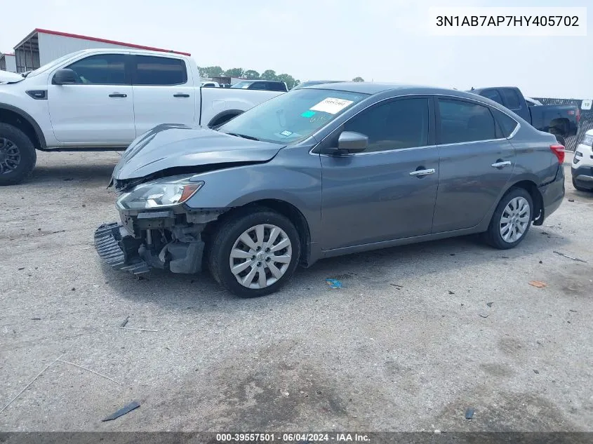 2017 Nissan Sentra S VIN: 3N1AB7AP7HY405702 Lot: 39557501