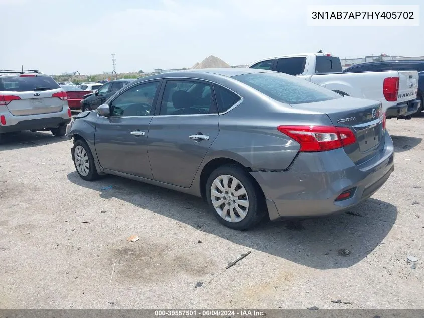 2017 Nissan Sentra S VIN: 3N1AB7AP7HY405702 Lot: 39557501