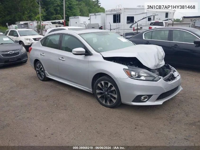 2017 Nissan Sentra Sr Turbo VIN: 3N1CB7AP1HY381468 Lot: 39568219