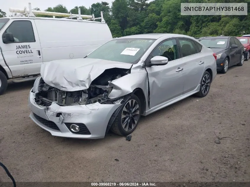 2017 Nissan Sentra Sr Turbo VIN: 3N1CB7AP1HY381468 Lot: 39568219