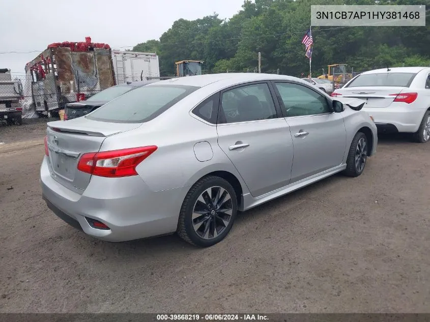 2017 Nissan Sentra Sr Turbo VIN: 3N1CB7AP1HY381468 Lot: 39568219