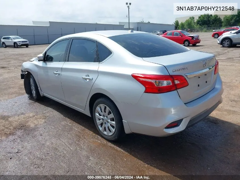 2017 Nissan Sentra Sv VIN: 3N1AB7AP0HY212548 Lot: 39576245