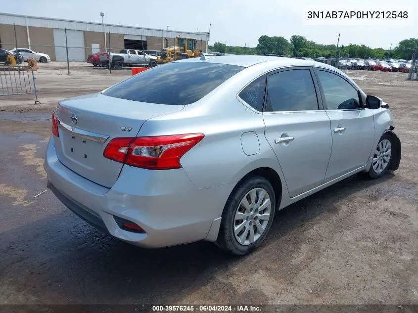 2017 Nissan Sentra Sv VIN: 3N1AB7AP0HY212548 Lot: 39576245