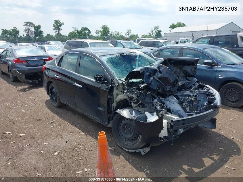 2017 Nissan Sentra S VIN: 3N1AB7AP2HY235703 Lot: 39587063