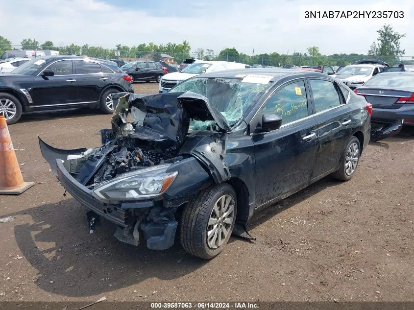 2017 Nissan Sentra S VIN: 3N1AB7AP2HY235703 Lot: 39587063