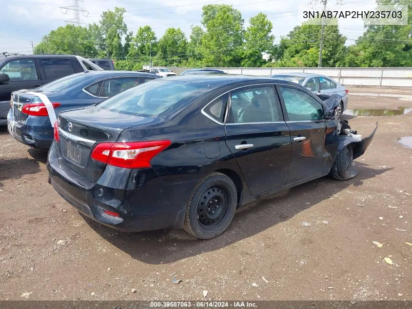 2017 Nissan Sentra S VIN: 3N1AB7AP2HY235703 Lot: 39587063