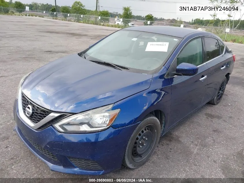 2017 Nissan Sentra S VIN: 3N1AB7AP3HY246094 Lot: 39590803