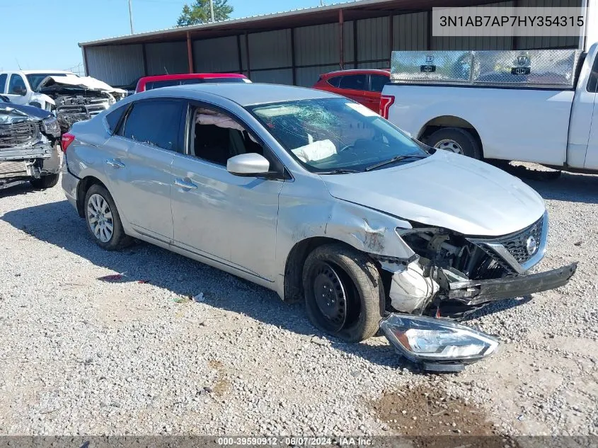 2017 Nissan Sentra S VIN: 3N1AB7AP7HY354315 Lot: 39590912