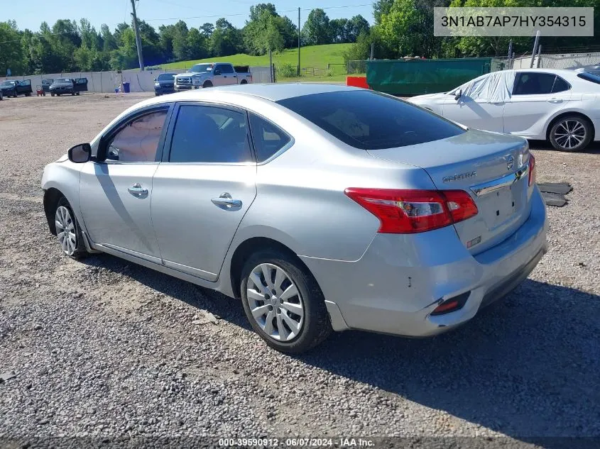 2017 Nissan Sentra S VIN: 3N1AB7AP7HY354315 Lot: 39590912