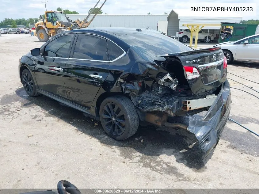 2017 Nissan Sentra VIN: 3N1CB7AP8HY405233 Lot: 39620529