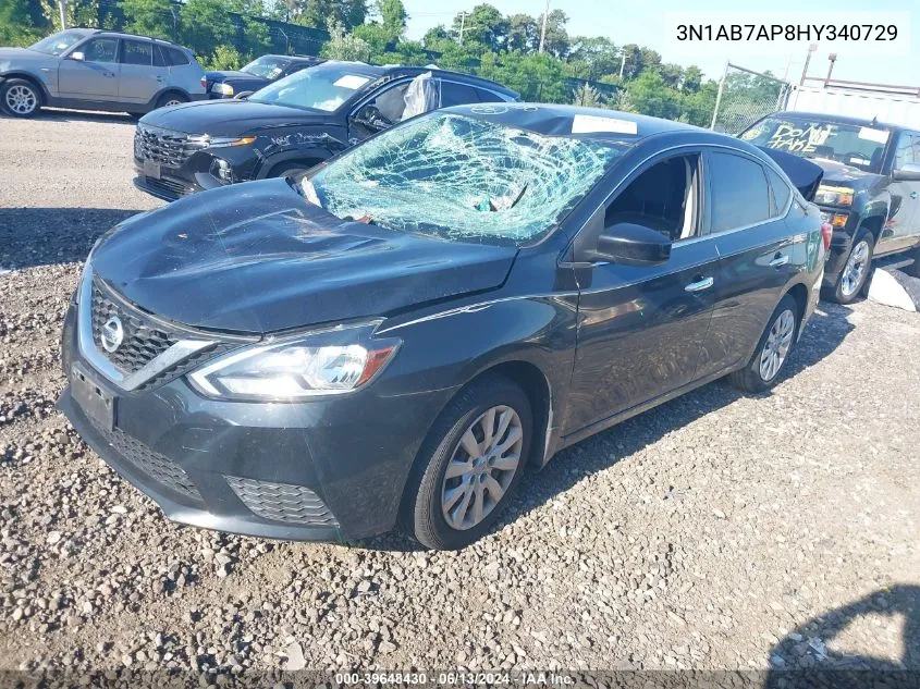 2017 Nissan Sentra Sv VIN: 3N1AB7AP8HY340729 Lot: 39648430