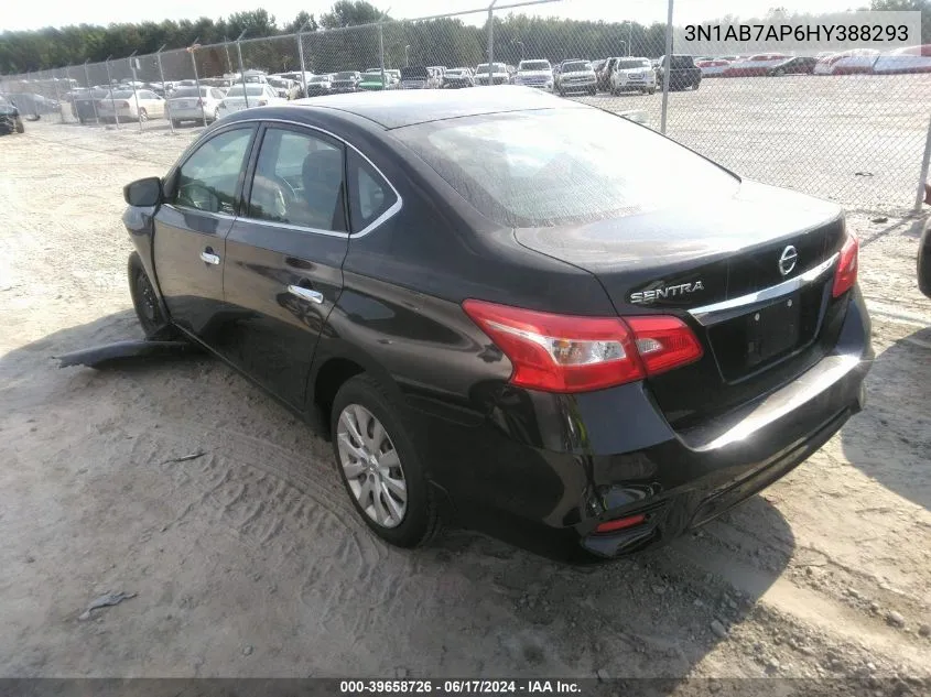 2017 Nissan Sentra S VIN: 3N1AB7AP6HY388293 Lot: 39658726