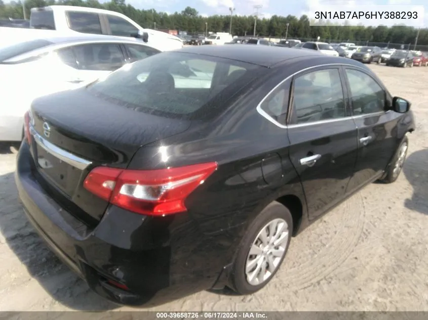 2017 Nissan Sentra S VIN: 3N1AB7AP6HY388293 Lot: 39658726