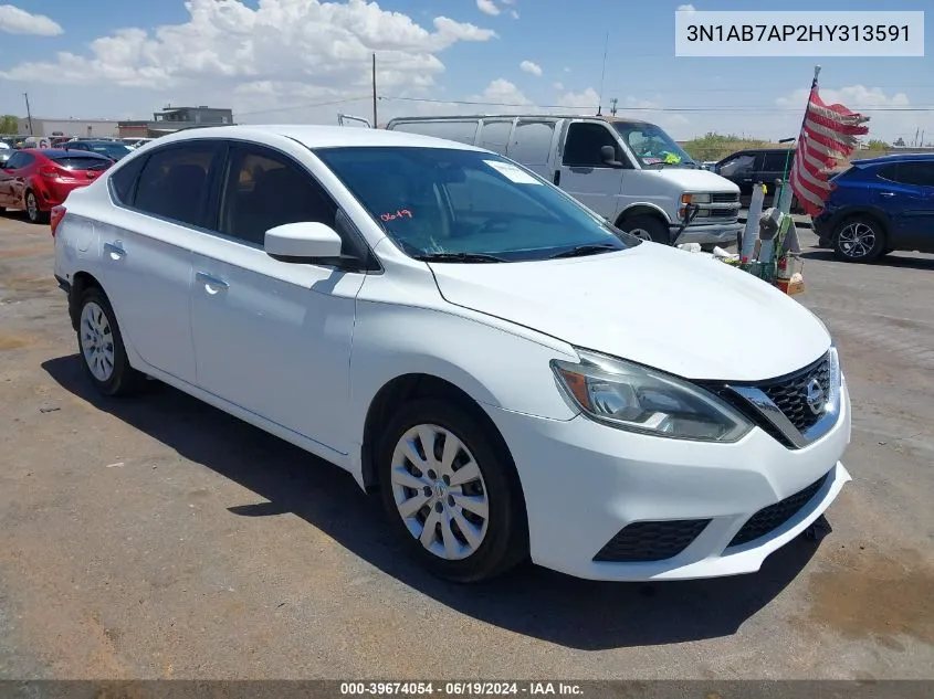 2017 Nissan Sentra S VIN: 3N1AB7AP2HY313591 Lot: 39674054