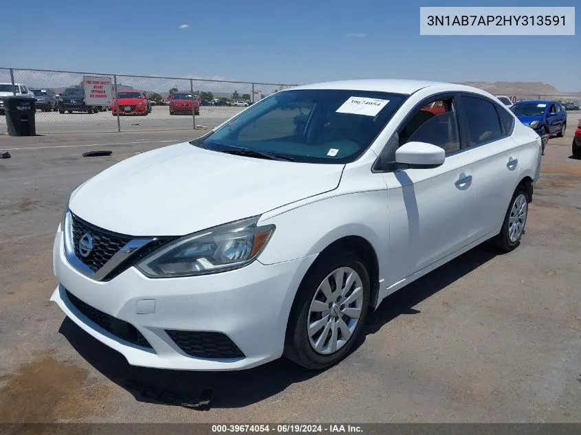 2017 Nissan Sentra S VIN: 3N1AB7AP2HY313591 Lot: 39674054