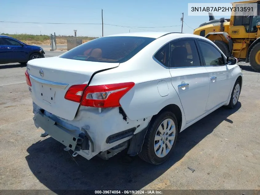 2017 Nissan Sentra S VIN: 3N1AB7AP2HY313591 Lot: 39674054