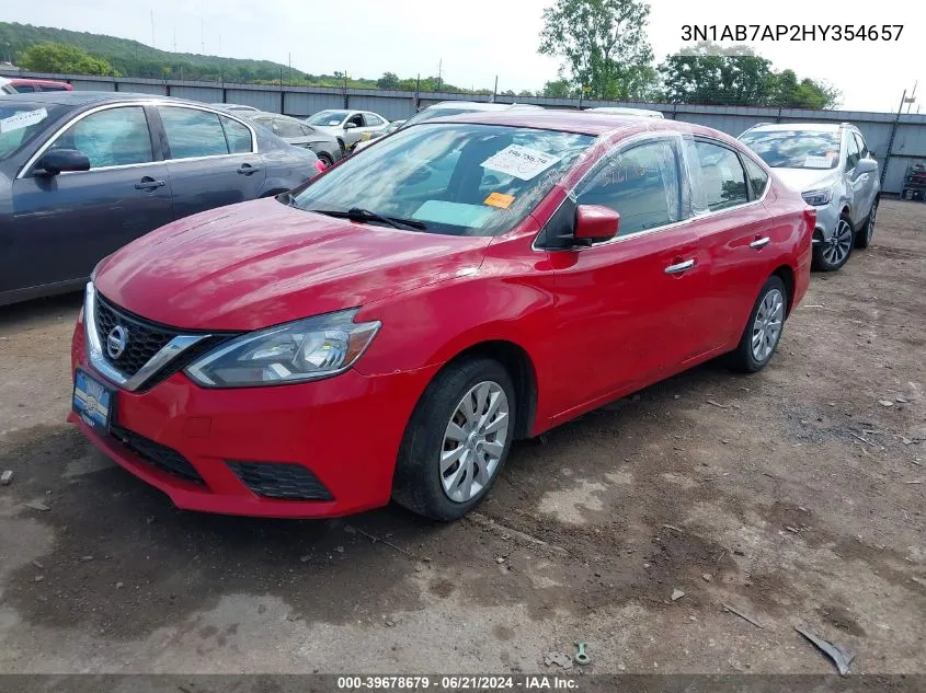 2017 Nissan Sentra Sv VIN: 3N1AB7AP2HY354657 Lot: 39678679