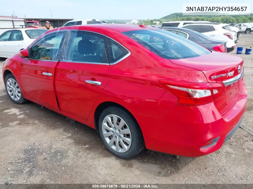 3N1AB7AP2HY354657 2017 Nissan Sentra Sv