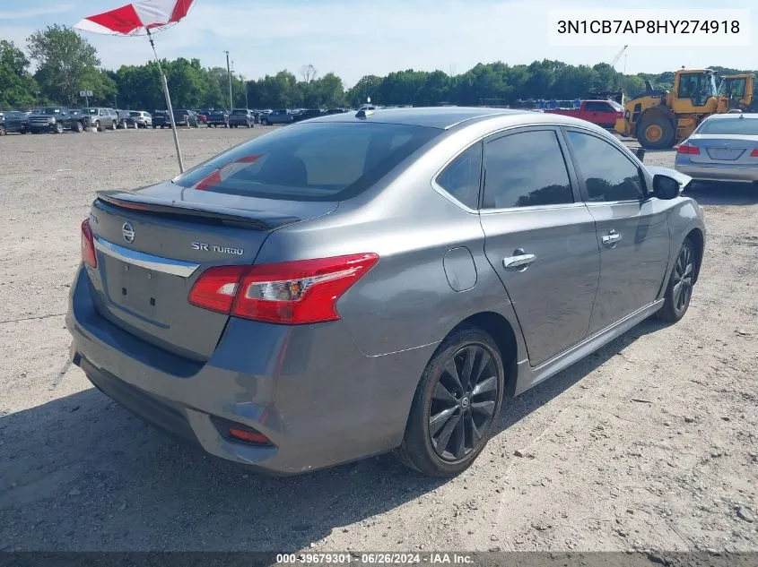 2017 Nissan Sentra Sr Turbo VIN: 3N1CB7AP8HY274918 Lot: 39679301