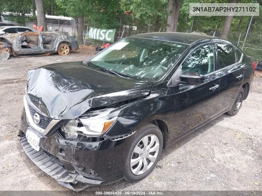 2017 Nissan Sentra Sv VIN: 3N1AB7AP2HY271102 Lot: 39688425